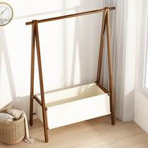 Clothes rack bedroom with floor rod hanging bedside bed sleeping bedside clothes on the head of the bed