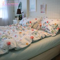 ESSONIO small floral Hipster four-piece cotton cotton sheets pastoral style homestay style womens bedding