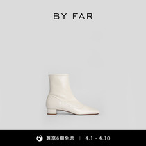BY FAR Este Bull Leather Side Zipper European and American Wind 100 lap low heel short boot Fashion Boots Woman