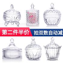 Home Seasoning Jar Au Style Cute European Style Glass Candy Jar Transparent With Lid Storage Jar Fruit Bowl Seasoning Box Tea