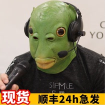 Shaking sound funny net red green head fish head cover tasteless orangutan horse head animal head cover plush annual meeting performance props