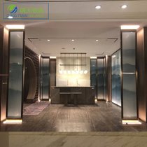 Metal Clip Wire Glass Landscape Painting Shower Room Embossing Screen Partition Background Staircase Railing Art Clip W Glue Glass