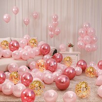 Pink Latex Balloons Birthday Weddings Wedding House Decoration Transparent Sequins Rooms Wedding arrangements Female Romantic Bedrooms