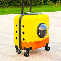 Cat pet luggage case dog luggage case portable transparent flight case medium breathable teddy suitcase