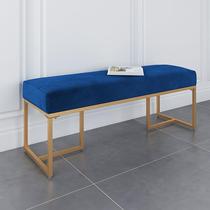 Nordic light luxury iron flannel changing shoe stool hotel bedroom in room bed end stool simple clothing store long strip test shoe stool