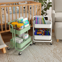 Baby products storage rack trolley second floor pulley movable snack shelf toy debris storage car living room
