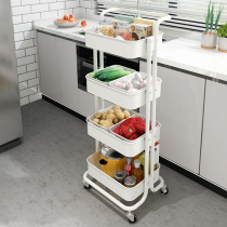 Kitchen shelf floor multi-layer pulley movable storage storage storage shelf four-story bathroom bedroom trolley