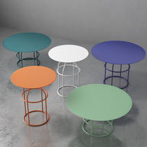 Entrance Creative Metal Small Round Table Small Tea Table Edge A Few Brief Design Coffee Table Home Office Hotel Clubhouse