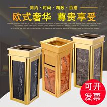 Floor-to-ceiling ashtray vertical outdoor hotel smoking area cigarette butt column stainless steel bucket ash column