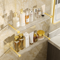 Light luxury bathroom washwash front facing rack wall hanging free punch bathroom cosmetic tooth cup to collect acrylic