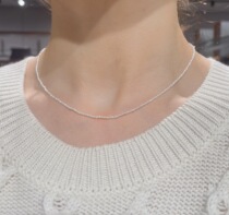 Double eleven insured price akoya seawater non-nuclear small Pearl 1-2mm very thin keshi necklace Luo rokeke