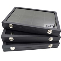 Large Black Jewelry Display Storage Box Earrings Plaid Bracelet Necklace Ring Wen Play Transparent Cover