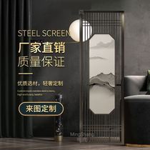 Fence restaurant entrance project screen light luxury hollow custom grille metal living room new Chinese glass Modern