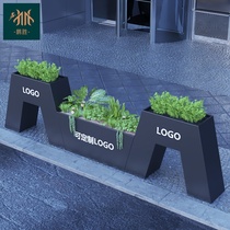 Iron flower box stainless steel flower bed combination commercial street guardrail flower pot frame partition outdoor flower frame outdoor planting box