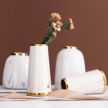 Description of golden marble ceramic vase modern Nordic ornaments home indoor living room flower arrangement flower arrangement study