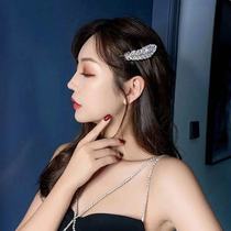 Diamond hairclip simple side clip Korean temperament Net red ins fashion hair card noble light luxury out headdress