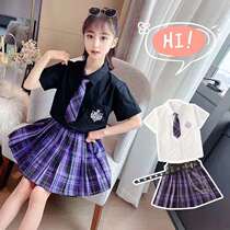 jk uniform summer primary school students genuine children 12-year-old spring and Autumn Nano Thai school uniform set girl grid skirt Ru Ru jk