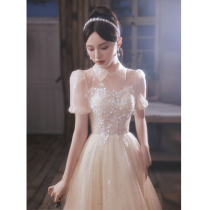 Champagne Evening Dresses Woman small crowd Luxury High-end Banquet Temperament Senior Feel Engaged Birthday Little Princess Dress