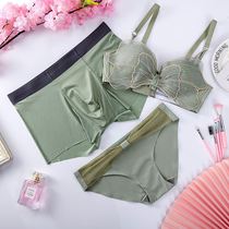 Couple underwear summer cotton pair passion underwear set three-piece summer light luxury confusing transparent pure desire