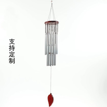 Cross-border Wind Bells Hanging Accessories Solid Wood Disc Nordic Creative Metal Pipe Pendant Garden Balcony Adornment Amazon