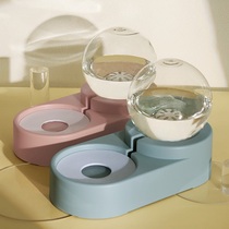 Cat water dispenser flowing unplugged water bowl non-wet mouth dog water basin feeding pet cat automatic water dispenser