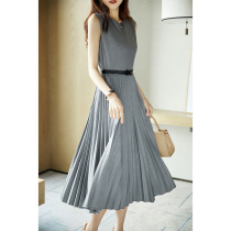 2021 summer new high-end light luxury celebrity senior sense womens tea break French sleeveless long jumpsuit skirt