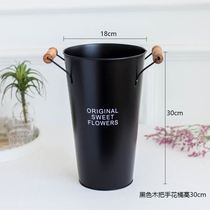 Wake up flower bucket Household flower bucket Florist dried flower flower decoration flower arrangement iron bucket Iron bucket vase flower pot dried flower bucket