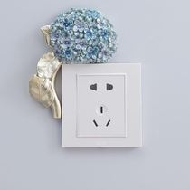 Switch stickers wall stickers home creative simple modern 3d three-dimensional European living room decorative socket protective cover resin