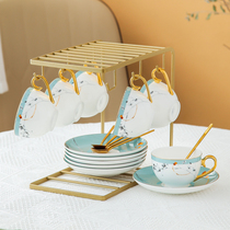 European bone China coffee cup saucer Household small exquisite light luxury Small luxury English flower tea cup Afternoon tea tea set