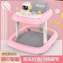 Two-in-one walker baby anti-o-leg learning road network red new foldable female baby artifact male hand push