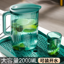 Cold kettle household set high temperature resistant cool white water cup bottle large-capacity refrigerator cold drink barrel plastic tea pot