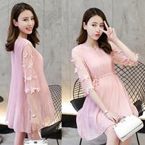 Pregnancy woman dress with summer clothing dress with dress loose in the middle and snow spinning blouses for the late summer pregnant womens skirts