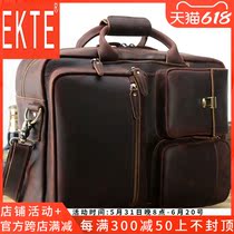 Mens single shoulder double back Dual-purpose Grand Duke Wen Bau New leather multifunction computer bag Retro Mad Mapleather Double Shoulder Bag
