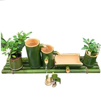 Bamboo tube water circulation Villa courtyard cylinder basin aerator water truck circulating water ornaments outdoor fish tank water