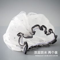 Double-layer shower cap female waterproof bath head cover home adult cute Korean shower cap kitchen anti-oil smoke cap