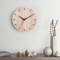 Simple modern log creative wall clock Living room personality solid wood clock Ultra-silent pastoral bedroom wall clock wall clock