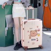 Luggage women strong and durable Japanese password leather box trolley case aluminum frame high color value new 20 inch small boarding