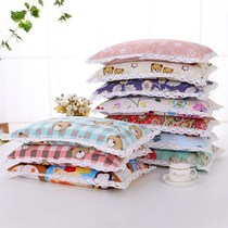 Buckwheat pillow adult single cotton coarse cloth pillowcase full buckwheat skin pillow core children student neck health Pillow summer