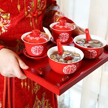 Marriage new marriage change to tea cup wedding wedding wedding ceramic red Joy bowl wedding cup tea set set