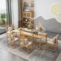Customize the new Chinese solid wood tea table and table tea table tea table tea table tea table tea table big plate table desk boss will