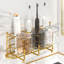 Light Extravagant Toothbrush Shelf Free to punch wall-mounted electric toothbrush rack toilet toothbrushing cup washing cup Family
