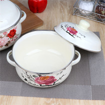Pig oil tank household oil basin with lid kitchen Tang high temperature resistant enamel basin Old Style Extra Large container bowl large cylinder