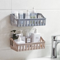 Kitchen bathroom strong viscose shelf hole-free plastic storage bathroom wall-mounted toiletries finishing rack