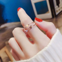 Bow ring ring 2021 New Tide Korean ins female niche design cold wind high grade sterling silver fashion personality