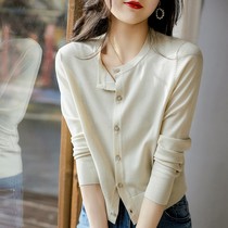 Japan exports more than a single genuine foreign trade Italian big-name cut tail single European goods bright silk knitted small cardigan shirt