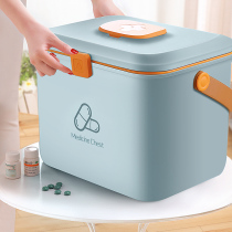 Drug storage box Medicine box Household medicine box family pack large-capacity multi-layer large-capacity family medicine box