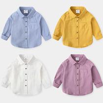 Shell element baby long sleeve shirt autumn clothes new boys childrens lapel shirt txa956