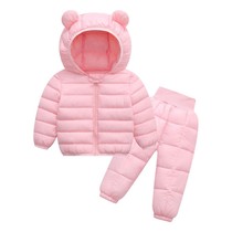 Autumn and winter New Baby Childrens down cotton jacket mens and womens clothing cotton pants small childrens down cotton pants two-piece set