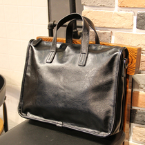 Yerkang Hand Bag Mens briefcase leisure business shoulder shoulder bag Tide brand new horizontal leather mens office