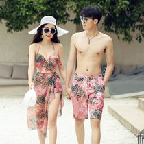  Hot spring bathing suit couple 2020 new style suit swimsuit female thin belly cover beach vacation three-piece sand